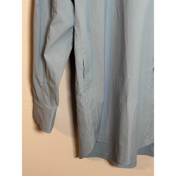 Athleta womens medium blue button down Midday Relaxed Poplin Shirt - Picture 3 of 7